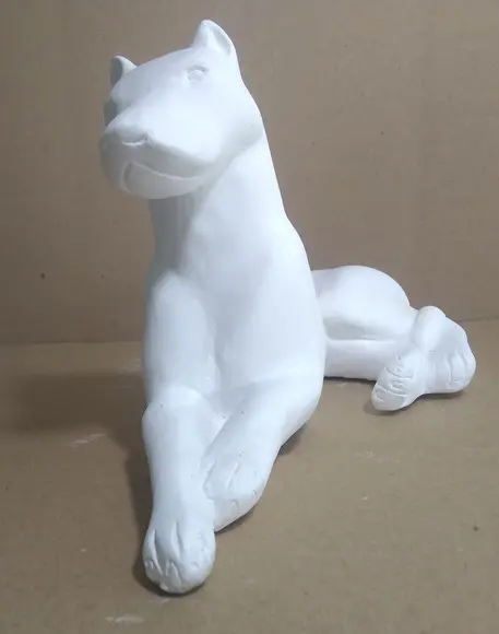 Escultura Cão Dobermann Imagem em Gesso Cru para Pintar