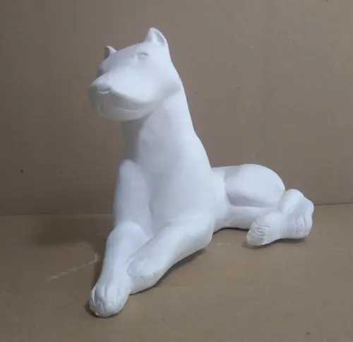 Escultura Cão Dobermann Imagem em Gesso Cru para Pintar