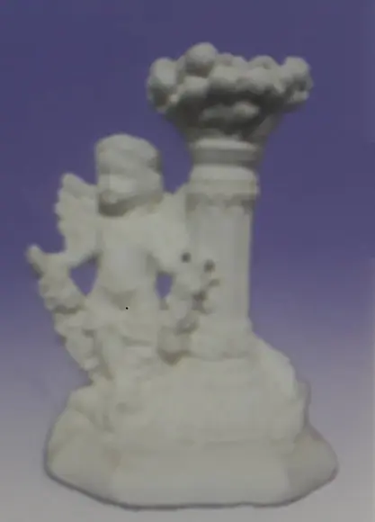 Escultura Castiçal Bosque de Flores em Gesso Cru para Pintar