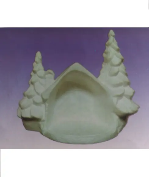 Escultura Chalé Pinheiro Imagem em Gesso Cru para Pintar