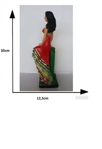 Escultura Cigana Sete Saias Sentada Imagem Gesso 100% Puro