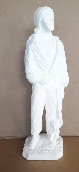 Escultura Cigano com Violino no Pé em Gesso Cru