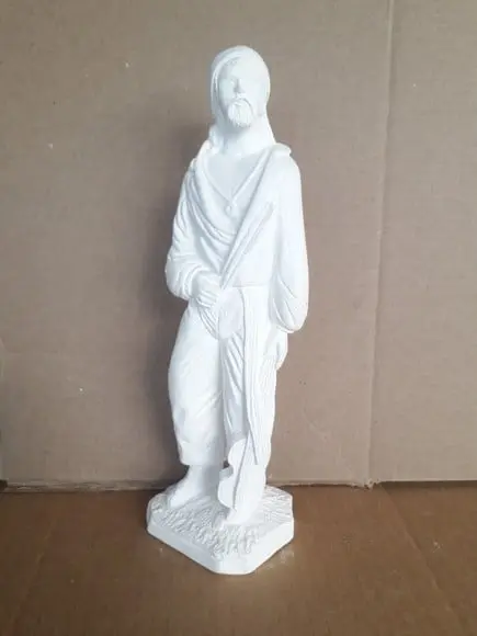 Escultura Cigano com Violino no Pé em Gesso Cru