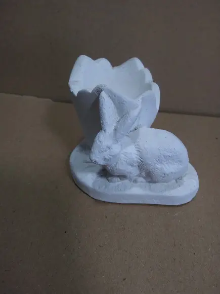 Escultura Coelho com Casca de Ovo para Pintar