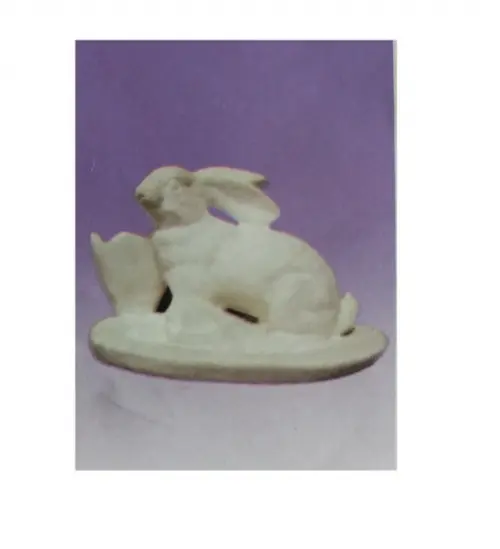 Escultura Coelho Folha Imagem em Gesso Cru para Pintar