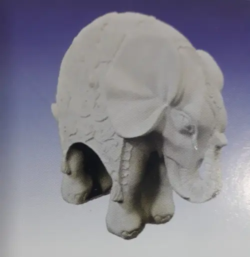 Escultura Cofre de Elefante em gesso cru para pintar