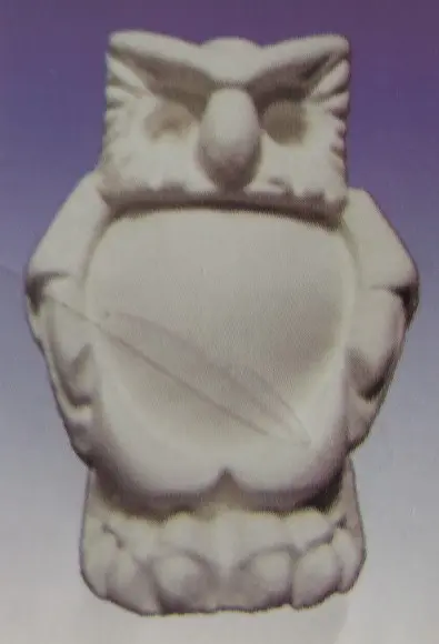 Escultura Coruja Riscada Imagem em Gesso Cru para Pintar