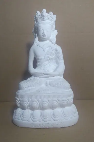 Escultura Deusa Lakshmy Imagem Lakshimi Gesso Cru P/pintar