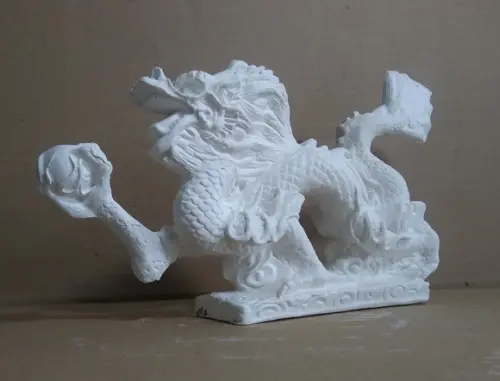 Escultura Dragão Bola Médio em Gesso Cru para Pintar