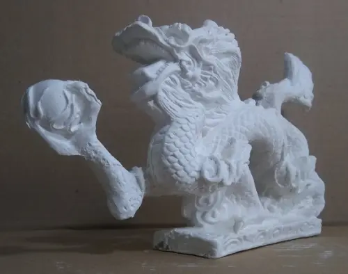 Escultura Dragão Bola Médio em Gesso Cru para Pintar