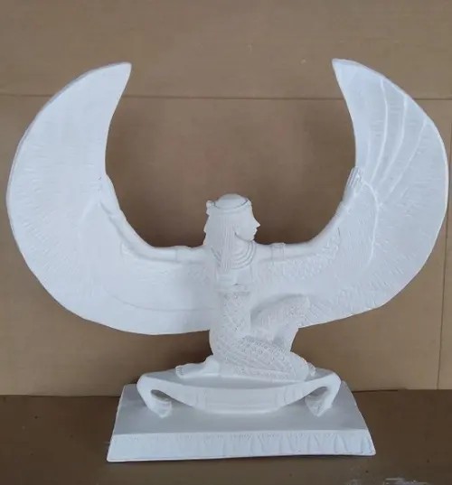 Escultura Egípcia Ísis Imagem em Gesso Cru para Pintar