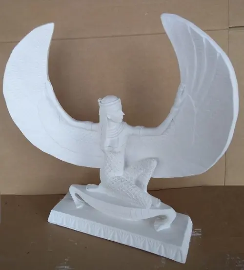 Escultura Egípcia Ísis Imagem em Gesso Cru para Pintar