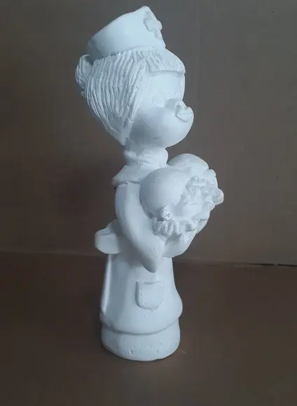 Escultura Enfermeira Imagem em Gesso Cru para Pintar