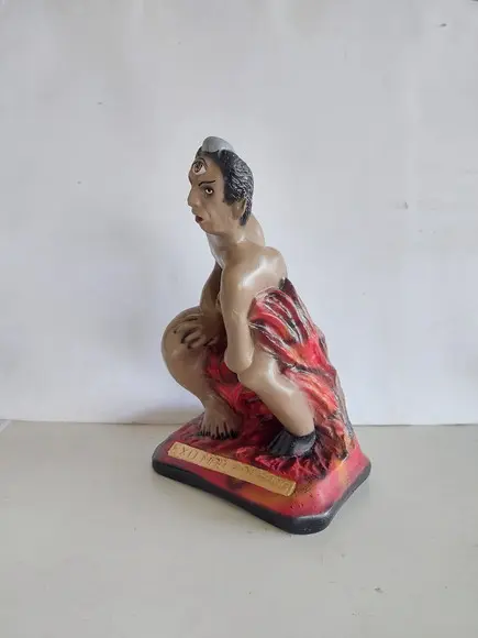 Escultura Exu Mal Olhado Imagem 100% em Gesso Natural