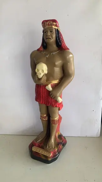 Escultura Exu Pimenta Imagem 100% em Gesso Natural