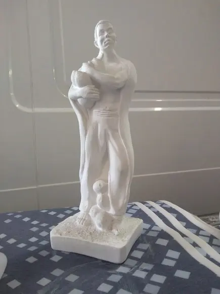 Escultura Exu Sete Cocos Imagem Baiano 7 Cocos Gesso Cru
