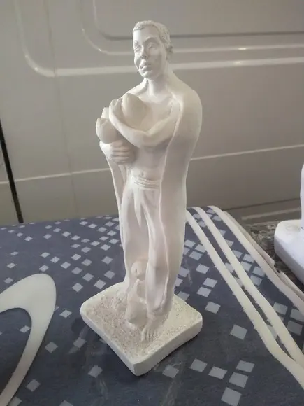 Escultura Exu Sete Cocos Imagem Baiano 7 Cocos Gesso Cru
