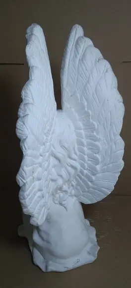 Escultura Fada Pensativa Imagem Anjo Pensando em Gesso Cru