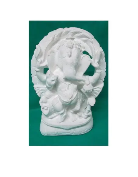 Escultura Ganesha Da Cobra Em Gesso Cru Ganes Ha