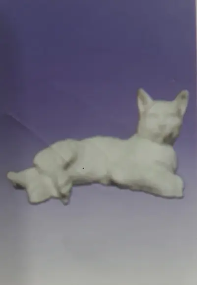 Escultura Gato Felicio Imagem em Gesso Cru para Pintar