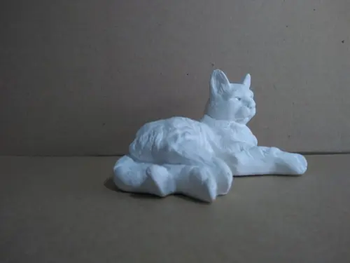 Escultura Gato Felicio Imagem em Gesso Cru para Pintar