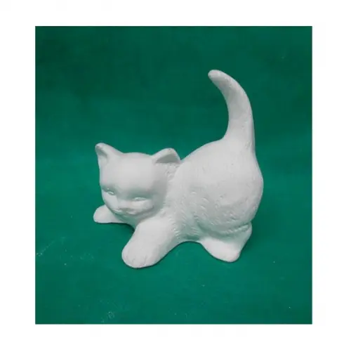 Escultura Gato Mimi em Gesso Cru para Pintar Como Desejar
