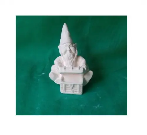 Escultura Gnomo do Baú em Gesso Cru para Pintar