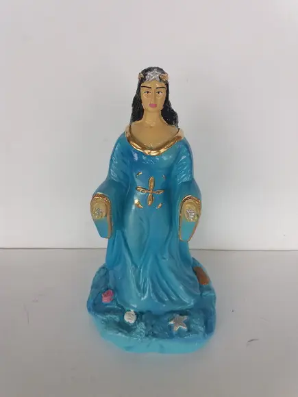 Escultura Iemanjá Imagem 100% em Gesso Natural 23 cm