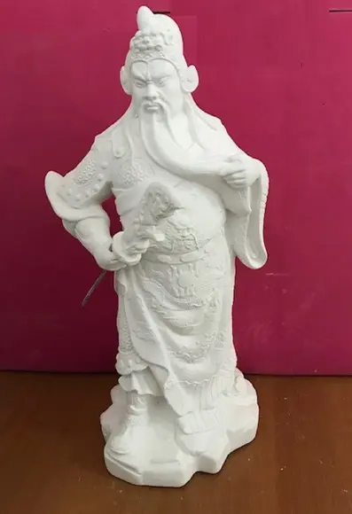 Escultura Guerreiro Chines em Gesso Cru para Pintar