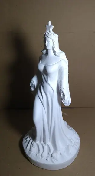 Escultura Iemanjá Imagem Yemanja Estrela em Gesso Cru 34cm