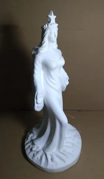 Escultura Iemanjá Imagem Yemanja Estrela em Gesso Cru 34cm