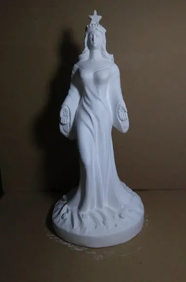 Escultura Iemanjá Imagem Yemanja Estrela em Gesso Cru 34cm