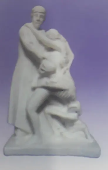 Escultura Luta pela Vida Imagem em Gesso Cru para Pintar