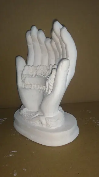 Escultura Mão Santa Ceia em Gesso Cru p/ Pintar Como Desejar