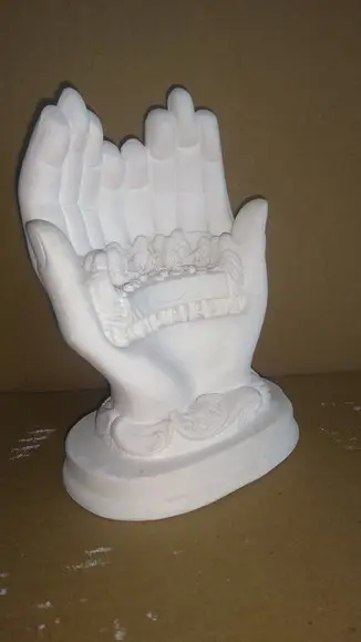 Escultura Mão Santa Ceia em Gesso Cru p/ Pintar Como Desejar