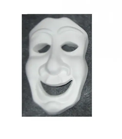 Escultura Mascara Comedia ou Ri Depois em Gesso Cru