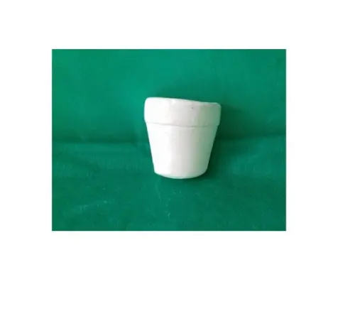 Escultura Meio Vaso Liso Pequeno em Gesso Cru para Pintar