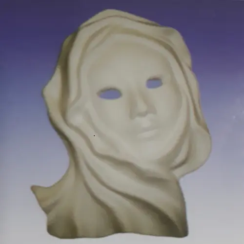 Escultura Mascara Véu Imagem em Gesso Cru para Pintar