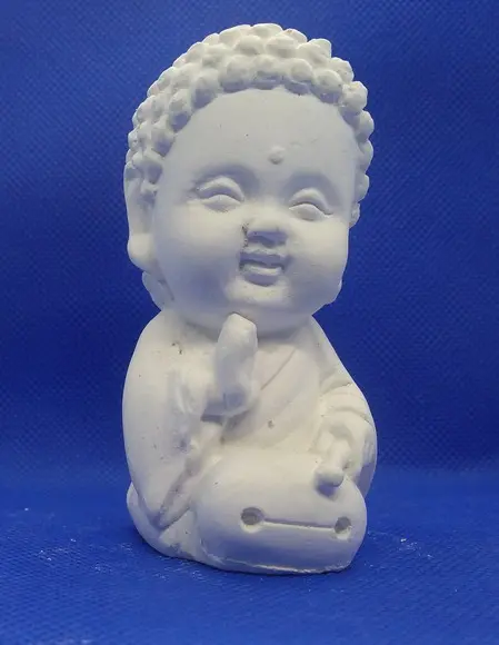 Escultura Mini Buda Imagem do Monge em Gesso Cru