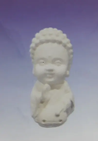 Escultura Mini Buda Imagem do Monge em Gesso Cru