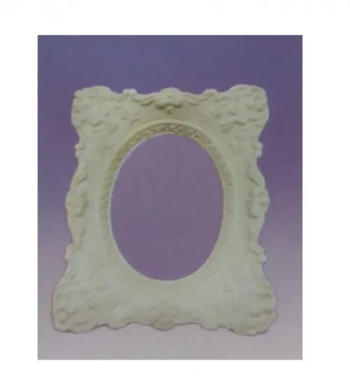 Escultura Moldura Oval de Parede em Gesso Cru para Pintar