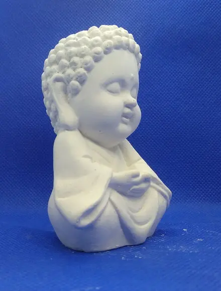 Escultura Monge Dourado Mini Imagem para Pintar em Gesso