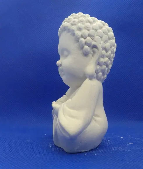 Escultura Monge Dourado Mini Imagem para Pintar em Gesso