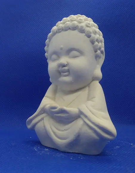 Escultura Monge Dourado Mini Imagem para Pintar em Gesso
