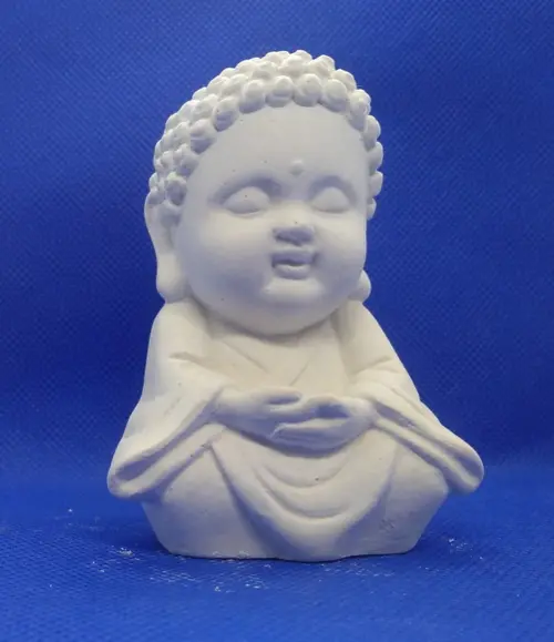 Escultura Monge Dourado Mini Imagem para Pintar em Gesso
