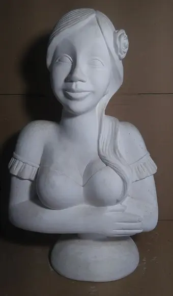 Escultura Namoradeira Luiza em Gesso Cru para Pintar