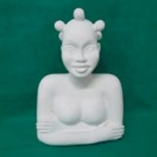 Escultura Namoradeira Negra Grandeem Gesso Cru