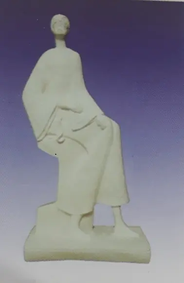 Escultura Negra Sentada Imagem em Gesso Cru para Pintar