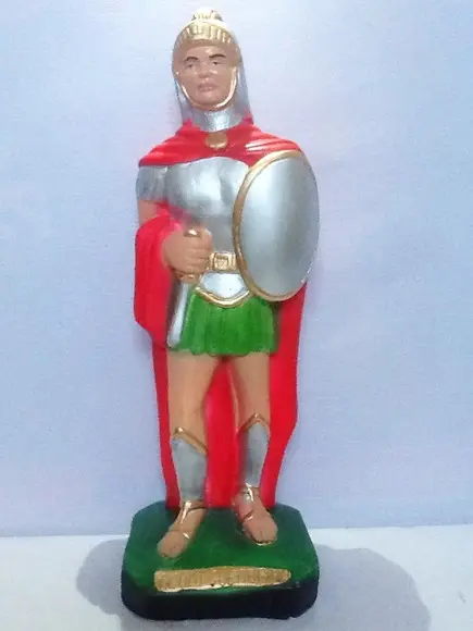 Escultura Ogum Guerreiro Imagem 100% em Gesso Natural