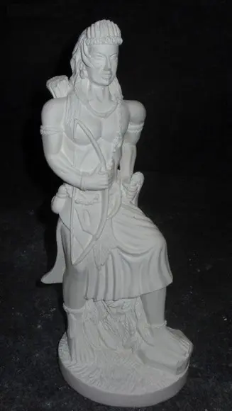Escultura Oxossi Orixá do Candomblé Imagem Oxosse Gesso Cru